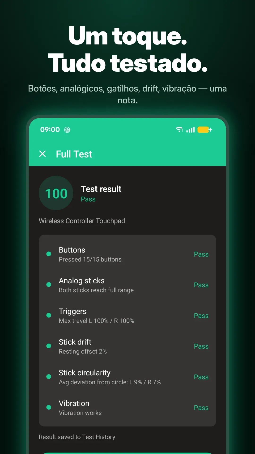 Captura de tela 1 do Gamepad Tester Pro