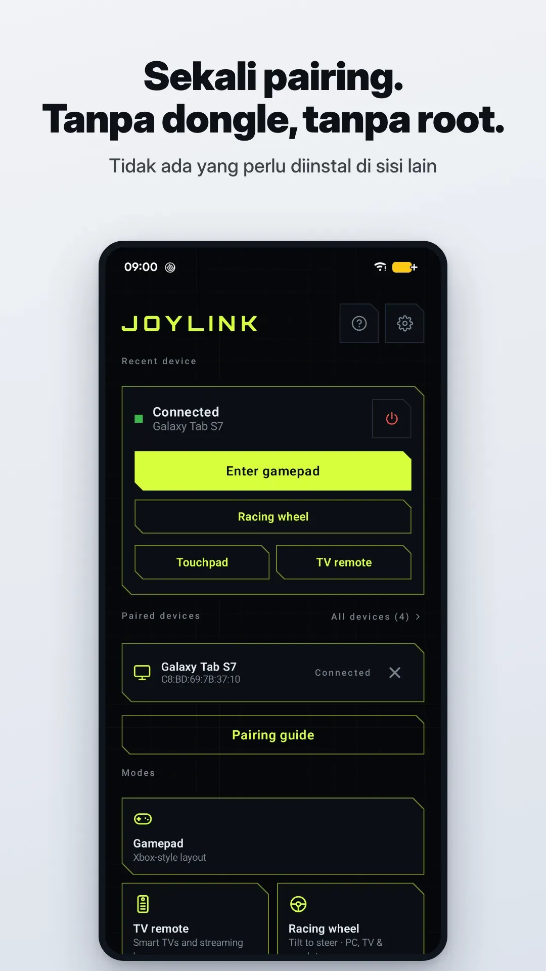 Tangkapan layar JoyLink 2