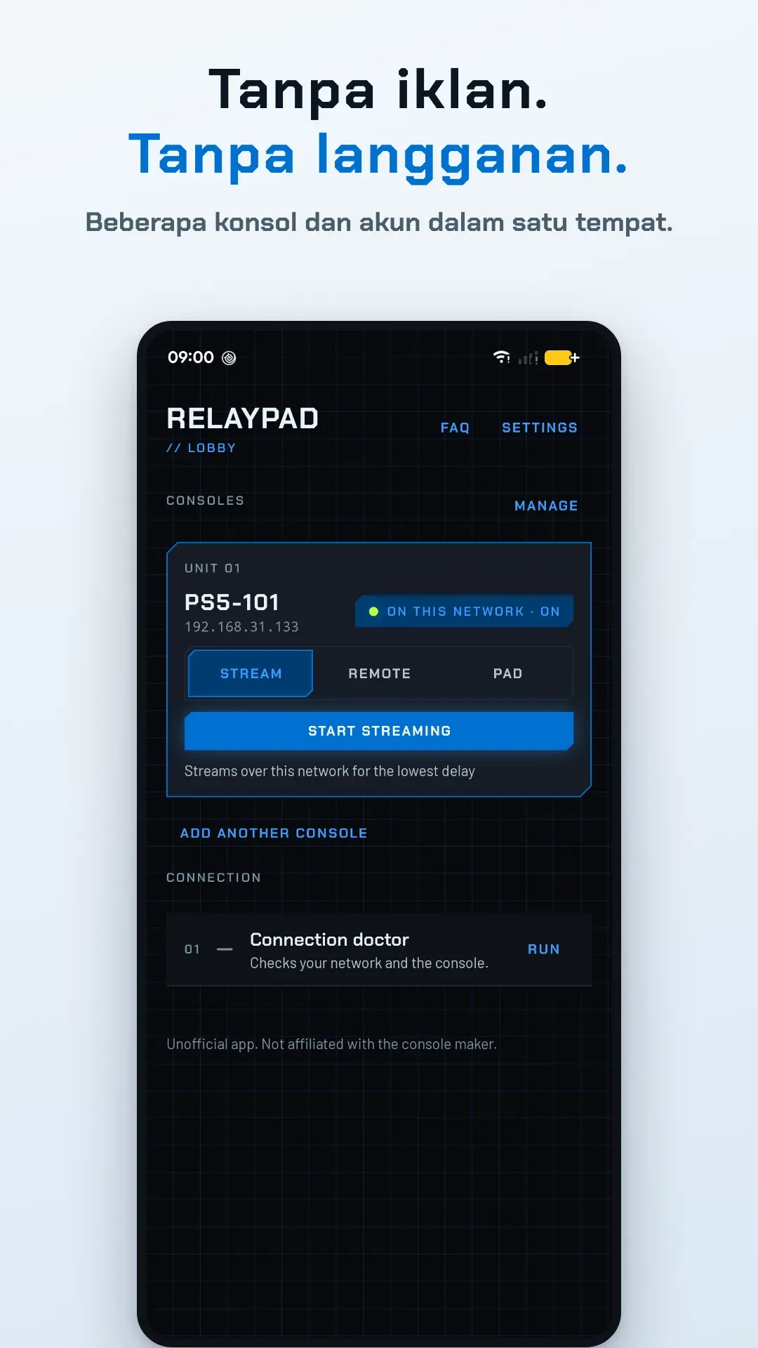 Tangkapan layar Relaypad 8